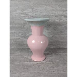 Light Blue and Pink Drip Vase, Mid Century Modern, Hull Pottery‎